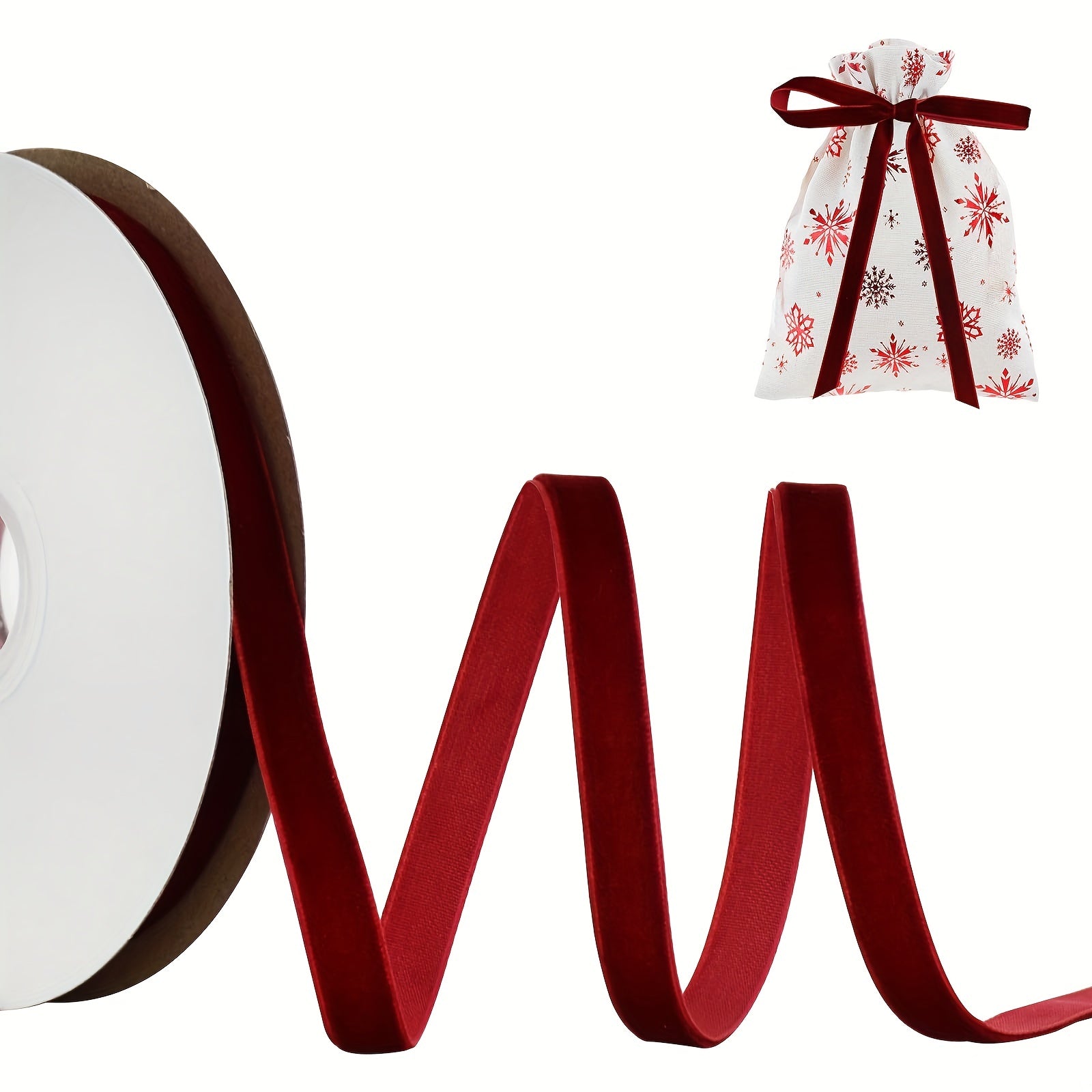 Burgundy Velvet Ribbon Vintage Ribbon for Christmas Wreath Craft Ornaments