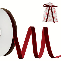 Burgundy Velvet Ribbon Vintage Ribbon for Christmas Wreath Craft Ornaments