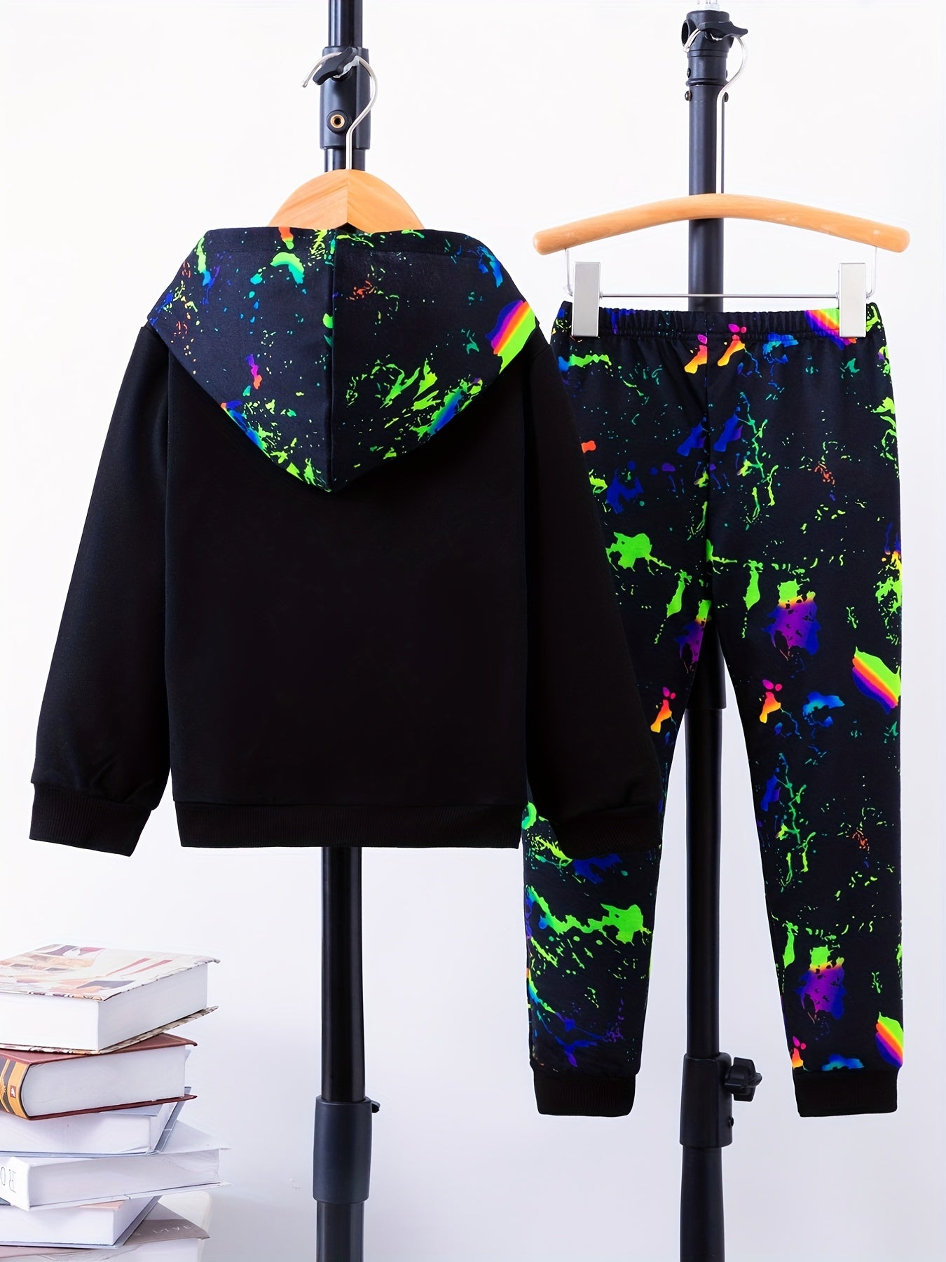 Boy's Paint Splash Pattern 2pcs Outfit Set
