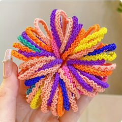 50pcs Colorful Ruffled Mini Hair Ties for Baby Girls