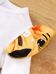Cartoon Graphic Cotton Halloween Dress for Baby Girl