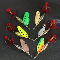 12g Spinnerbait w/ Feather Treble Hook & Metal Spoon Hard Lure for Fish