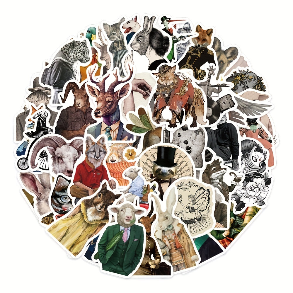 Set of 50 Dark Art Animal Stickers - Perfect for Phone, Laptop & More
