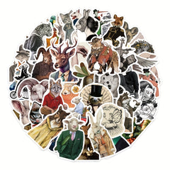 Set of 50 Dark Art Animal Stickers - Perfect for Phone, Laptop & More
