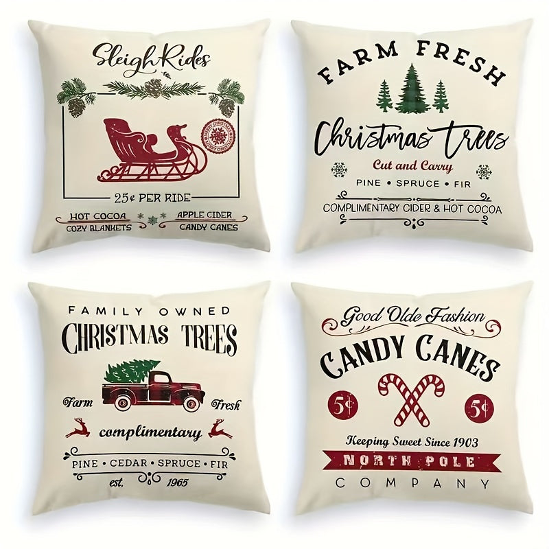 Christmas Decoration Pillowcase Cover for Sofa Living Room & Outdoor Camping