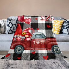 Red Truck Love Blanket Soft And Warm Sofa Blanket For All Seasons