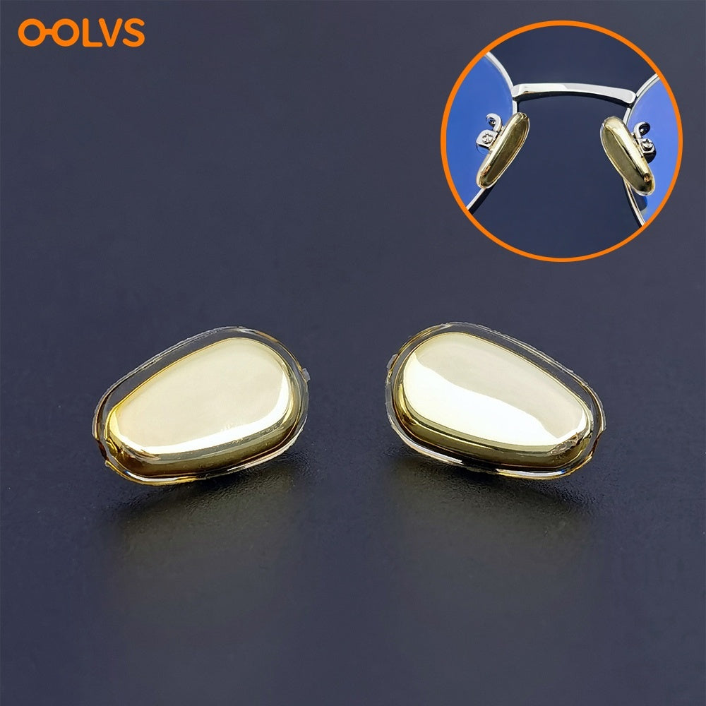 5 Pairs Gold Metal Eyeglasses Nose Pads with Screws and Screwdriver