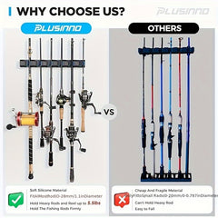 Vertical Fishing Rod Racks Wall Mounted Holders