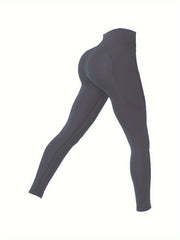 Solid Seamless Running Leggings With Pocket Slim Yoga Pants