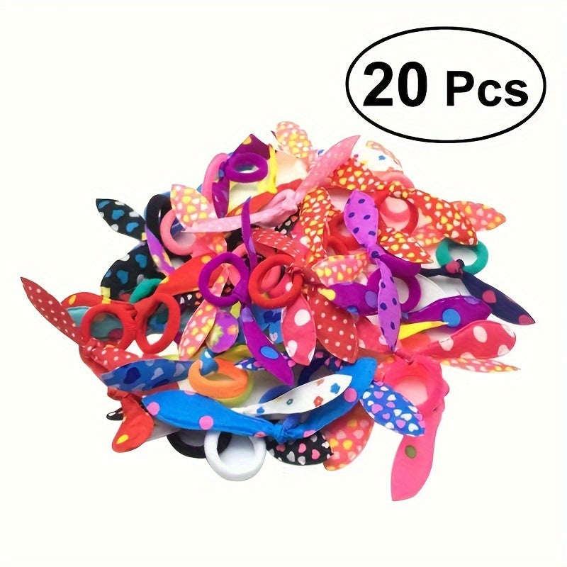 20pcs Rabbit Ears Hair Accessories Hair Ties For Kids