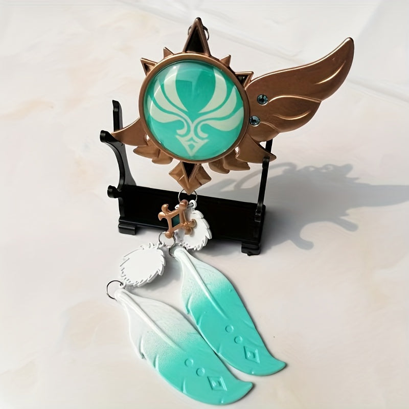 Anime Vision Keychain Green Metal Luminous Key Ring Backpack Pendant