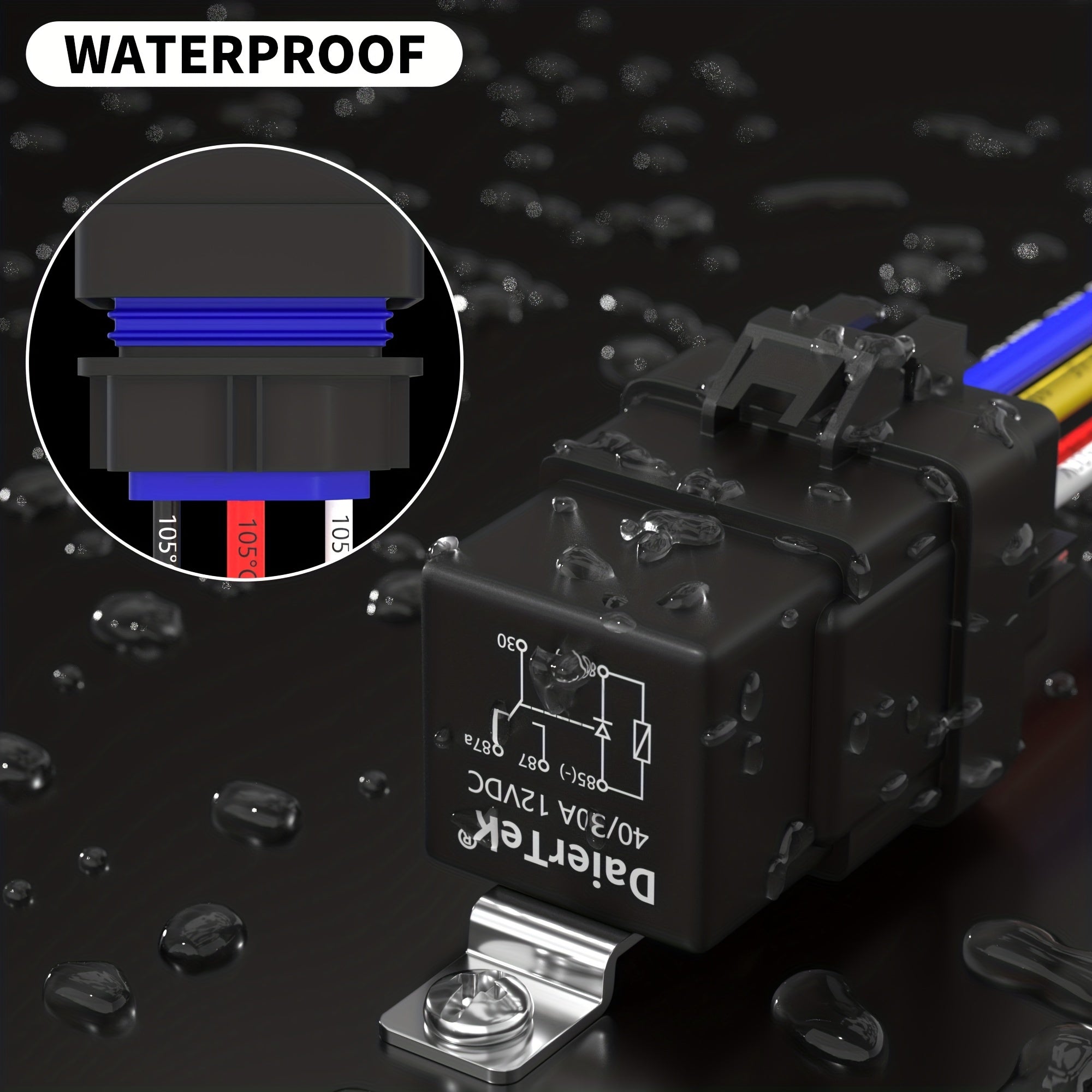 12V 30 40A 5 Pin SPDT Waterproof Relay With Socket
