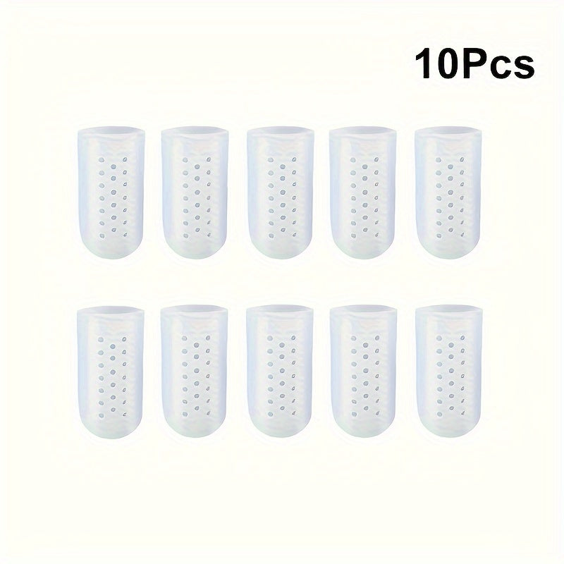 10pcs Silicone Finger Protector with Holes Reusable Anti-wear Gloves