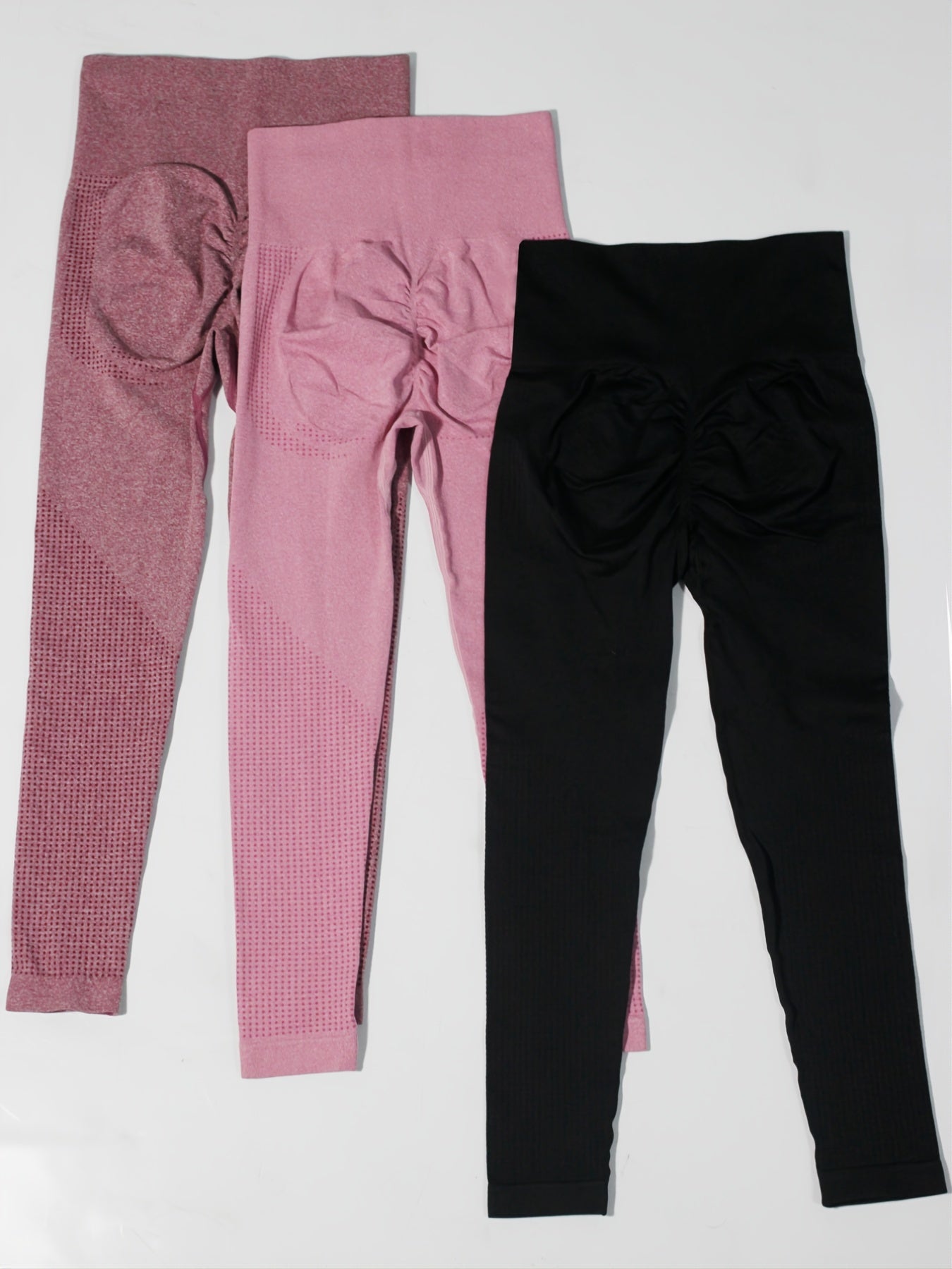 Stretchy Solid Yoga Leggings with Wide Waistbelt