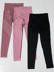 Stretchy Solid Yoga Leggings with Wide Waistbelt