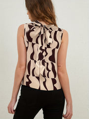 Casual Mock Neck Sleeveless Blouse for Spring & Summer Women's Clothing