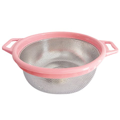 1pc Stainless Steel Kitchen Washing Basin Round Fruit Vegetable Filter Basin
