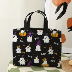 Halloween Ghost Printed Lunch Bag Waterproof Insulated Bag
