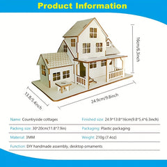 DIY 3D Wooden Villa Model Kit Handcrafted Puzzle Teens Creative Gift Idea