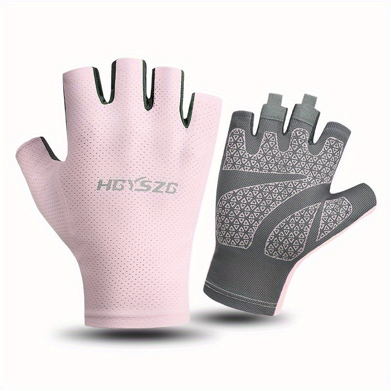 Lightweight Half Finger Cycling Gloves for 40-70kg, Sun Protection