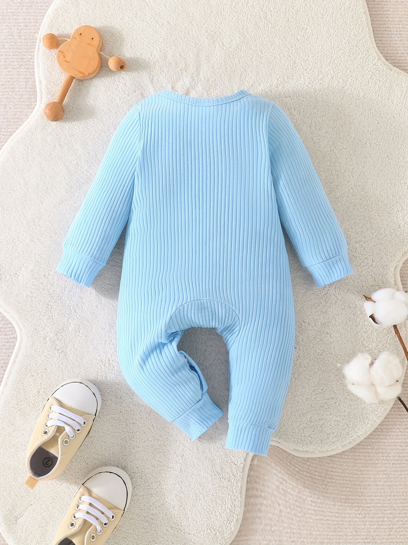 Newborn Baby Ribbed Romper Infant Cotton Long Sleeve Bodysuit