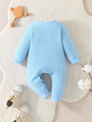 Newborn Baby Ribbed Romper Infant Cotton Long Sleeve Bodysuit