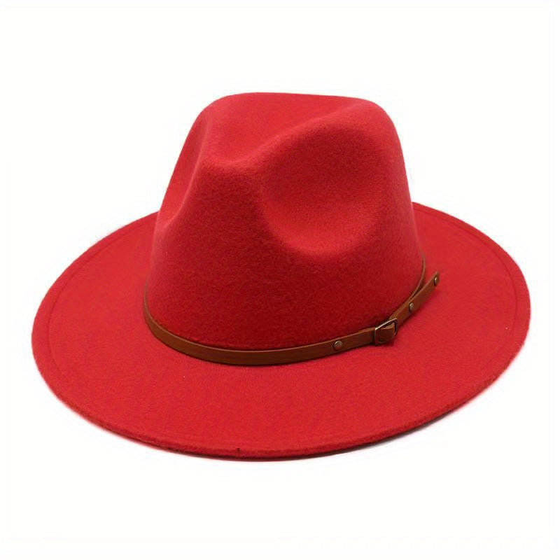 Large Brimmed Woolen Felt Top Hat - Autumn and Winter Jazz Hat