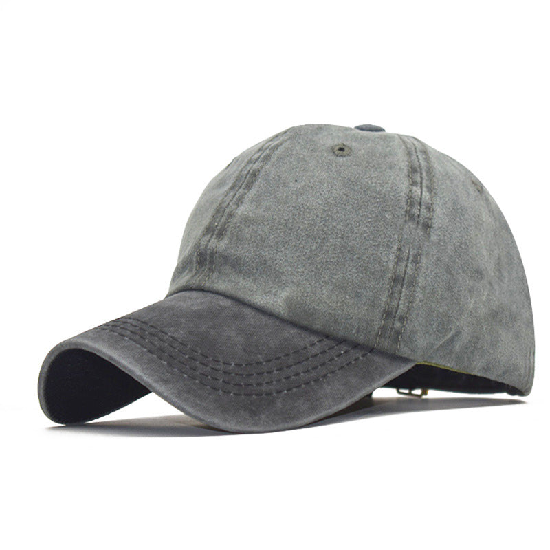 Washed Cotton Adjustable Baseball Cap Unisex Double Contrast 100% Cotton