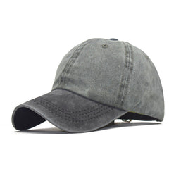 Washed Cotton Adjustable Baseball Cap Unisex Double Contrast 100% Cotton