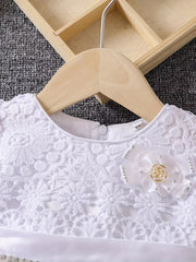 Boho Style Flower Hollow Out Little Girls Princess Dress