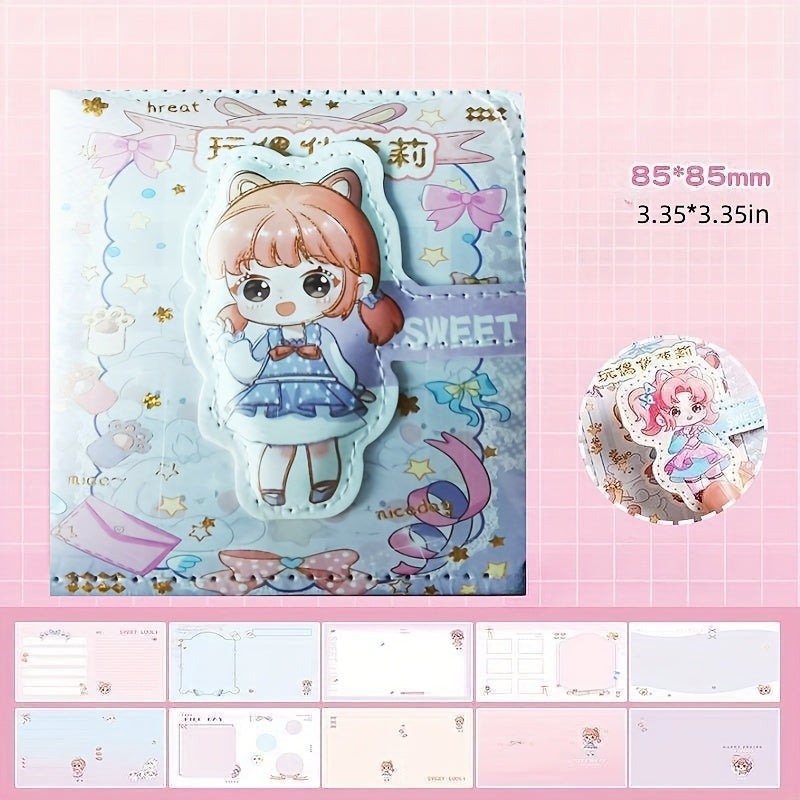 Creative Pink Cartoon Notebook with Magnetic Buckle