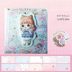 Creative Pink Cartoon Notebook with Magnetic Buckle