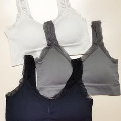 Comfy Lace Strap Wireless Bra Removable Padded Cami Top