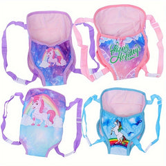 Unicorn Doll Backpack Durable Polyester for 17-18 Inch Dolls Pink & Violet