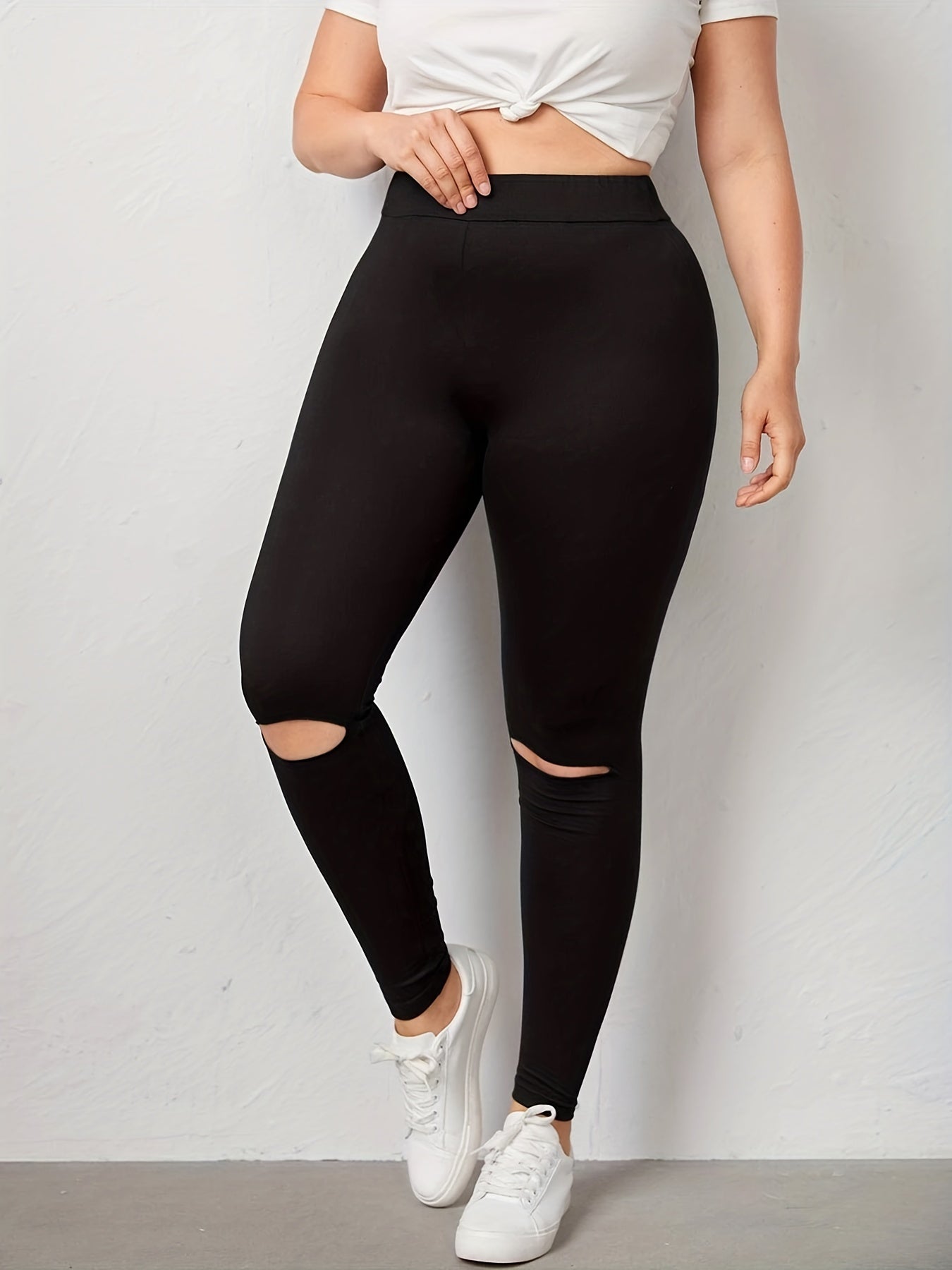 Women's Plus Cut Out High Rise Skinny Leggings