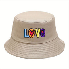Mens Bucket Hat Love Embroidered Fisherman Hat