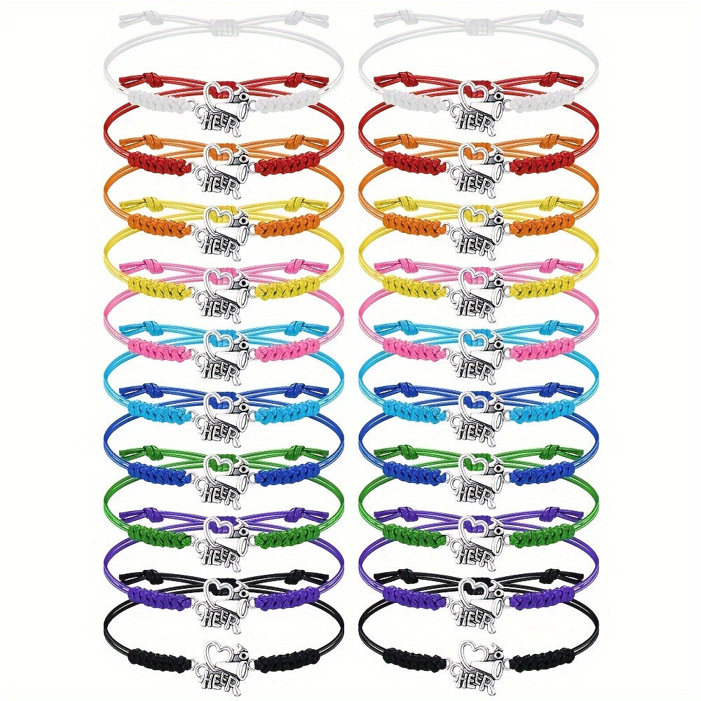 2pcs Cheerleader Charm Bracelet Adjustable For Cheer Team
