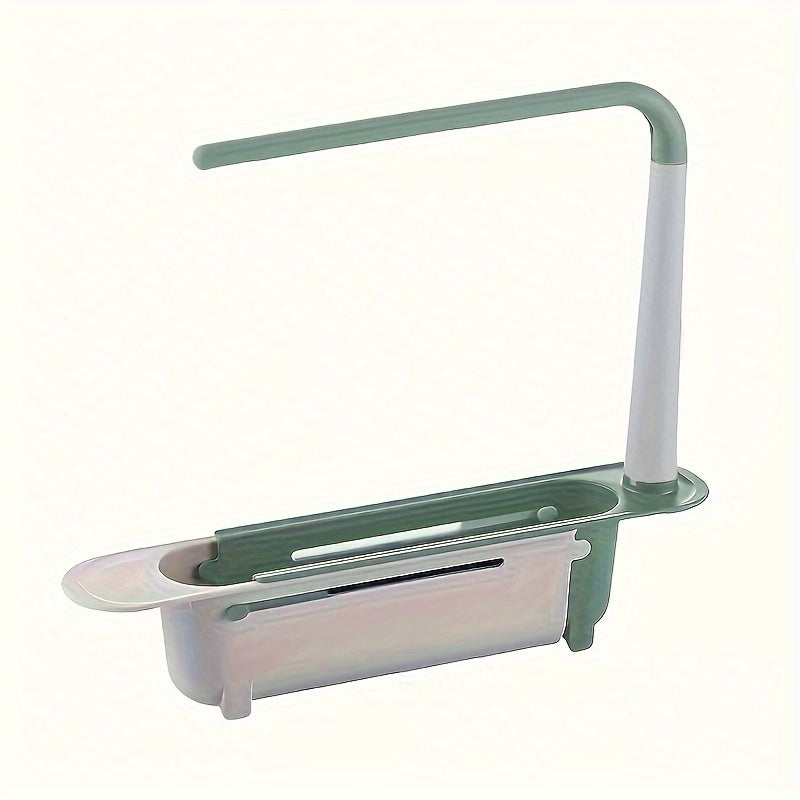 Telescopic Sink Storage Rack Adjustable Sponge Holder 2 in 1 Organizer