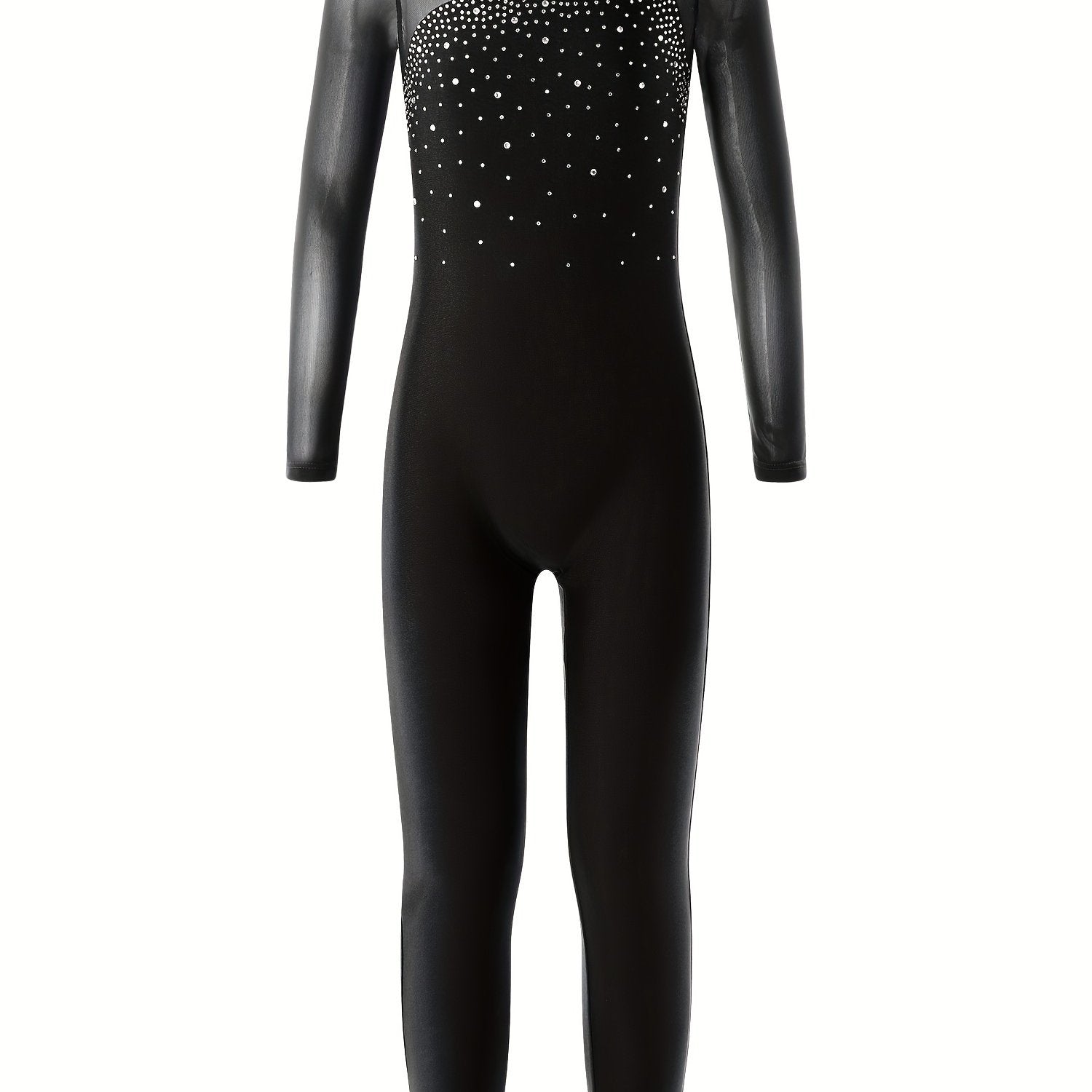 Girls Long Sleeve Turtleneck Jumpsuit for Gymnastics