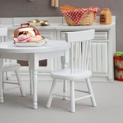 Miniature Dollhouse Wooden Round Table Set