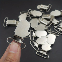 20pcs Glove Shape Metal Pacifier Clips Suspender Clips Iron Hand Shaped Teether