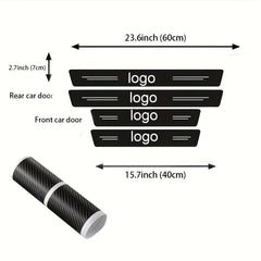 Carbon Fiber Pattern Car Threshold Strip Door Pedal Protection