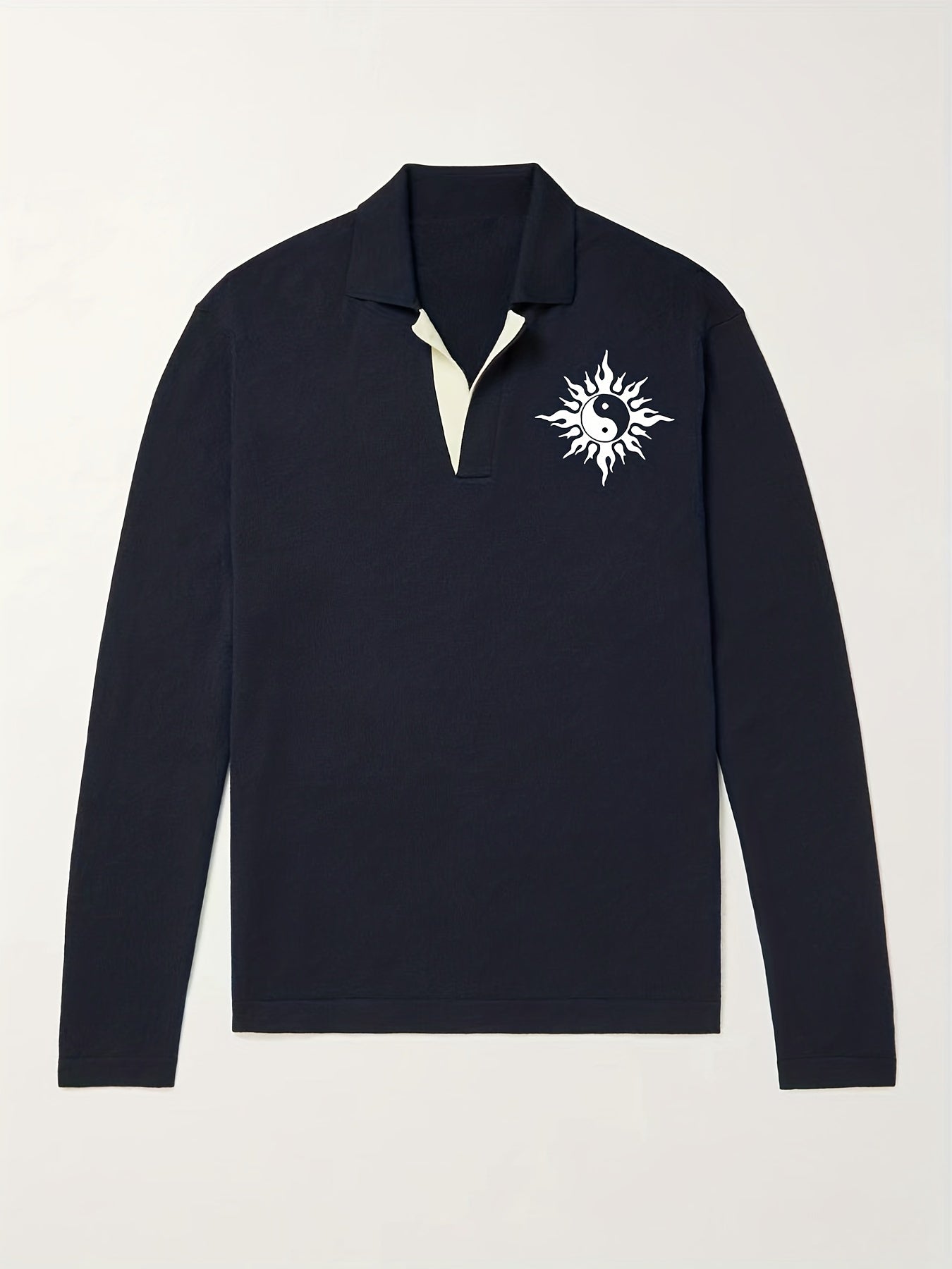 Men's Knit Polo Shirt Casual Lapel Pullover Sweater