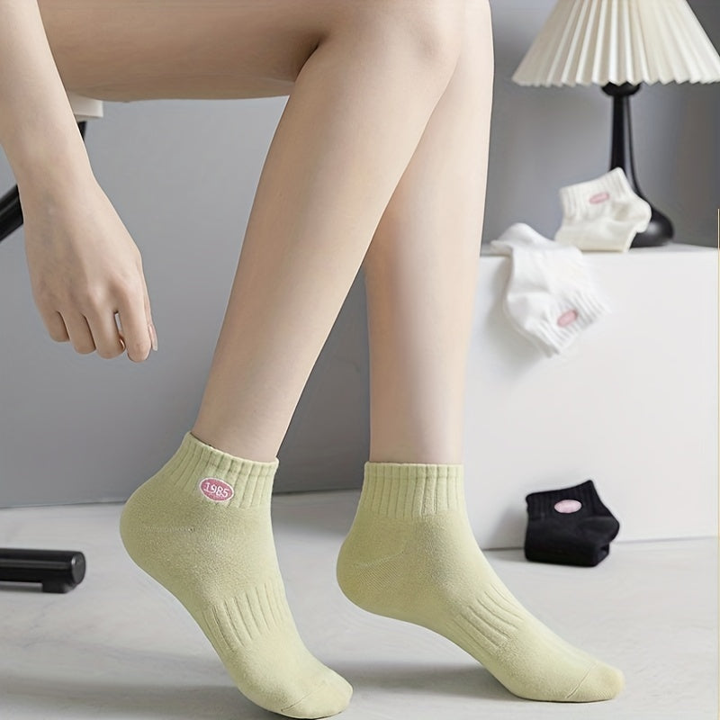 Girls Kids Numbers Print Striped Socks Breathable Comfy Children's Socks