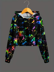 Long Sleeve Hooded Sport Sweatshirt For Women Casual Sports Drawstring Hoodie
