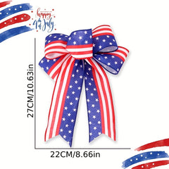 American Independence Decoration Bow Fine Linen Star Striped Bow