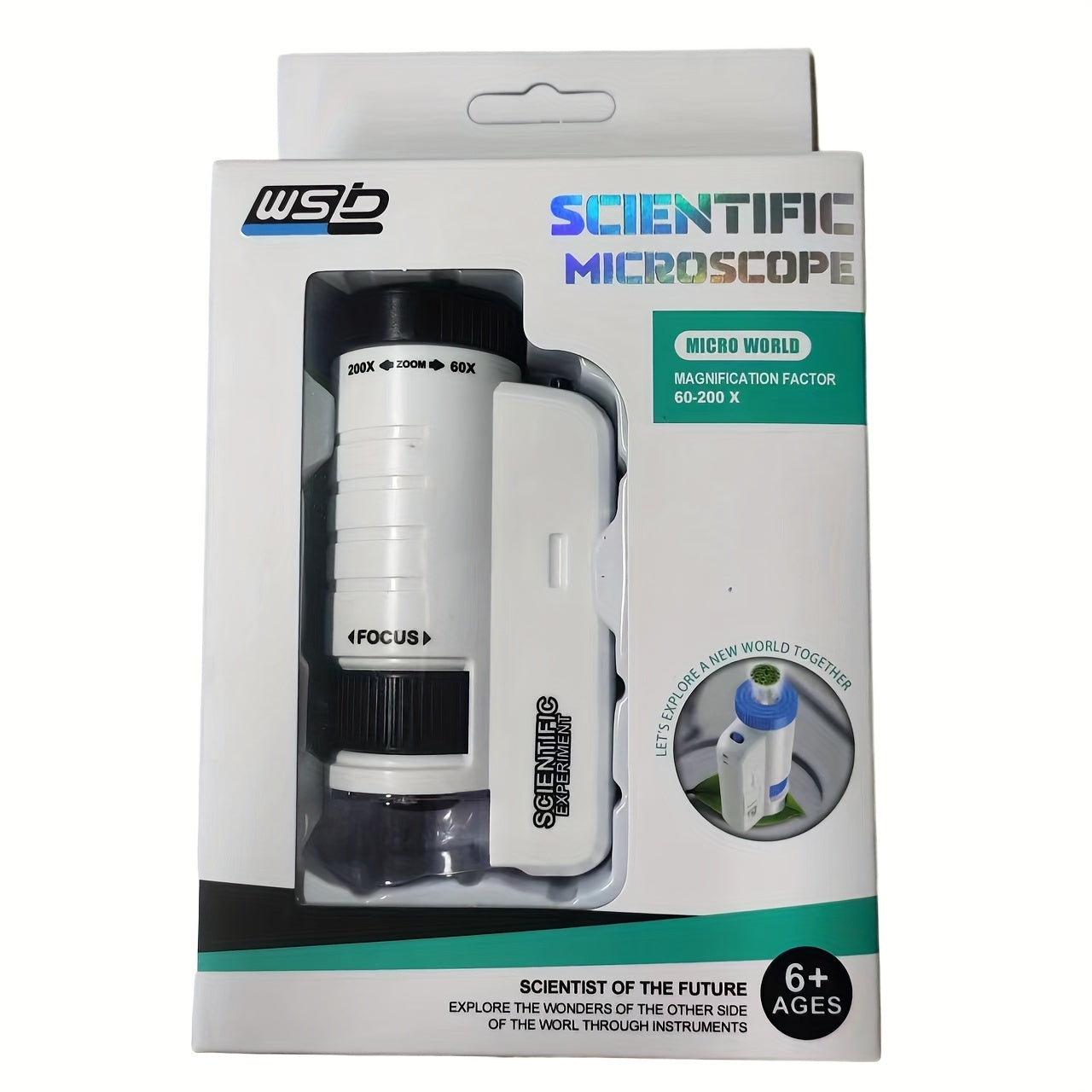 Kids LED Handheld Mini Microscope Toy for Biology Exploration