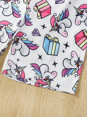 3pcs Girls' Bike Shorts with Cartoon Print Regular Fit Comfy Shorts