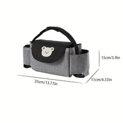 Stroller Organizer Bag with 2 Cup Holders for Diaper Phone Toys Baby Items