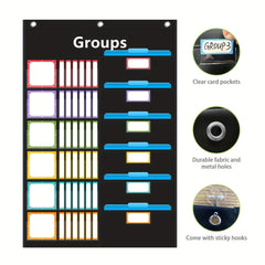 Small Group Management Pocket Chart for Classroom with 96 Cards